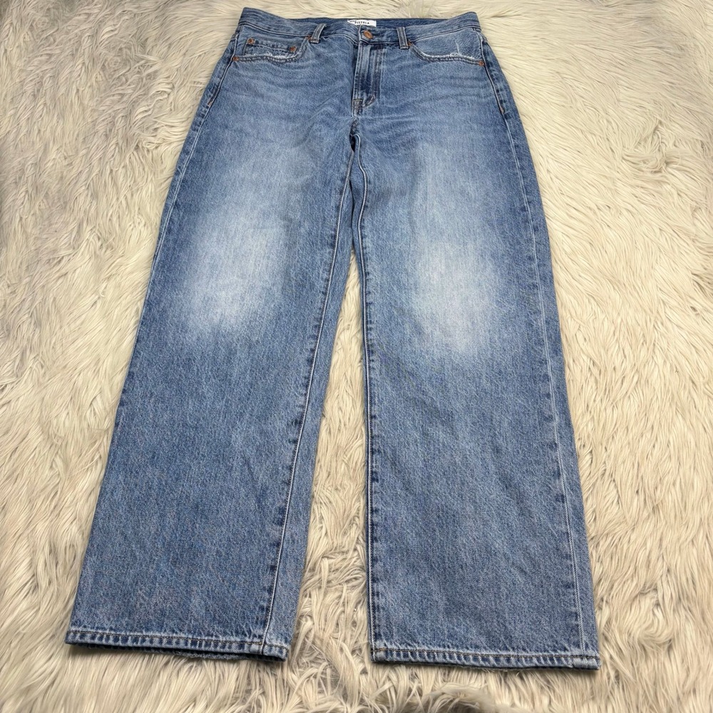 Pistola Women's 28 Light Wash Lexi Mid Rise Bowed Straight Jean Cool Girl Baggy